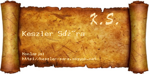Keszler Sára névjegykártya